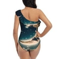 thumbnail image 5 of Goofa Artistic Starry Sky Moon Book Pattern Women's One Piece Swimsuits Tummy Control Bathing Suits Asymmetric One Shoulder Swimwear-Medium, 5 of 6
