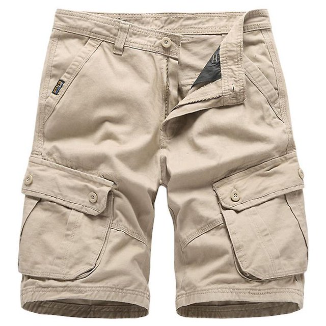 Mens Cargo Shorts Buttons Summer Outdoor Hiking Multi-pocket Work Utility Pants