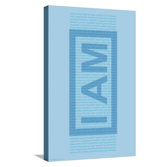 I Am - Text Canvas Wall Poster, 14.725" x 22.375"