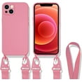 thumbnail image 1 of HAHDAXIA Crossbody Lanyard Case Compatible with iPhone\u200212, Lens Protection Soft Silicone Shockproof Protector Case with Adjustable Shoulder Strap Removable Neck Strap (Pink, iPhone 12), 1 of 7