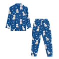 thumbnail image 5 of DISNIMO Pajama Set for Women Schnauzer Print Long Sleeve Sleepwear Button Down Pjs Soft 2 Piece Lounge Sets V Neck Casual Nightwear with Long Pajama Sets, 5 of 7