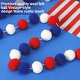 thumbnail image 3 of Fuebueo Memorial Day Decorations 4th of July Pom Pom Garland Decorations, Red White Blue 30 Balls Independence Day Felt Ball Garland Patriotic Hanging Supplies for Labor Day Party Home Decor, 3 of 8