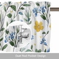 thumbnail image 6 of Blue Yellow Spring Floral Kitchen Curtain Valances for Windows Farmhouse Short Curtains, Elegant Summer Botanical Green Rod Pocket Valance Curtain for Bedroom Cafe Living Room 60"x18", 6 of 8