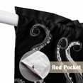 thumbnail image 4 of Swag Valance Curtains for Windows, Black Octopus Coastal Light Filtering Kitchen Curtains with Rod Pocket, Nautical Ocean Modern Abstract Art Window Treatment Valances for Living Room, 36x63 - 2 PCS, 4 of 9