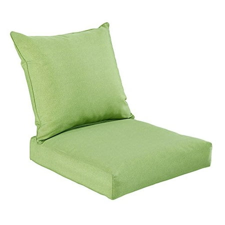 Indoor/Outdoor Green/Grey Piebald Deep Seat Chair Cushion ...