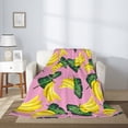thumbnail image 2 of Throw Blanket for Couch Sofa and Bed, Cute Banana Green Leaves Super Soft Plush Throw Blanket, Fuzzy Cuteness Comfy Warm Washable Flannel Blanket & Throws for All Season 40"x30", 2 of 5