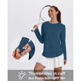 thumbnail image 4 of Camisa XIEERDUO para mujer, manga larga, con protección contra salpicaduras, azul, talla M, 4 of 5