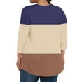 thumbnail image 4 of Women Plus Size Tops Cut Out V Neck 3/4 Sleeve Blouses Dressy Casual Tunic Tops to Wear with Leggings, 4 of 6