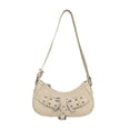 thumbnail image 2 of Bolso de hombro para mujer, bolso tipo cartera, bolso de moda de PU con cremallera, bolso para axila. beige, 2 of 9