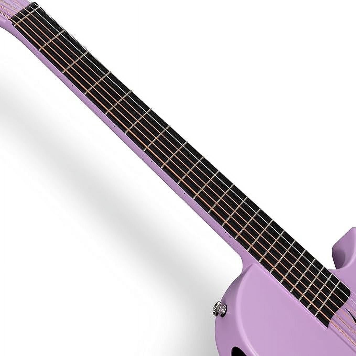 Enya Nova Go Carbon Fiber Acoustic Guitar 1/2 Size Beginner Adult Travel Acustica Guitarra w/Starter Bundle Kit of Colorful Gift Packaging, Acoustic Guitar Strap, Gig Bag, Cleaning Cloth (Purple)