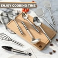 thumbnail image 4 of Vesteel Stainless Steel Kitchen Utensils Set, 9-Piece Metal Cooking Spatula Set with Holder Whisk and Kitchen Tong, Heat Resistant & Dishwasher Safe, 4 of 8