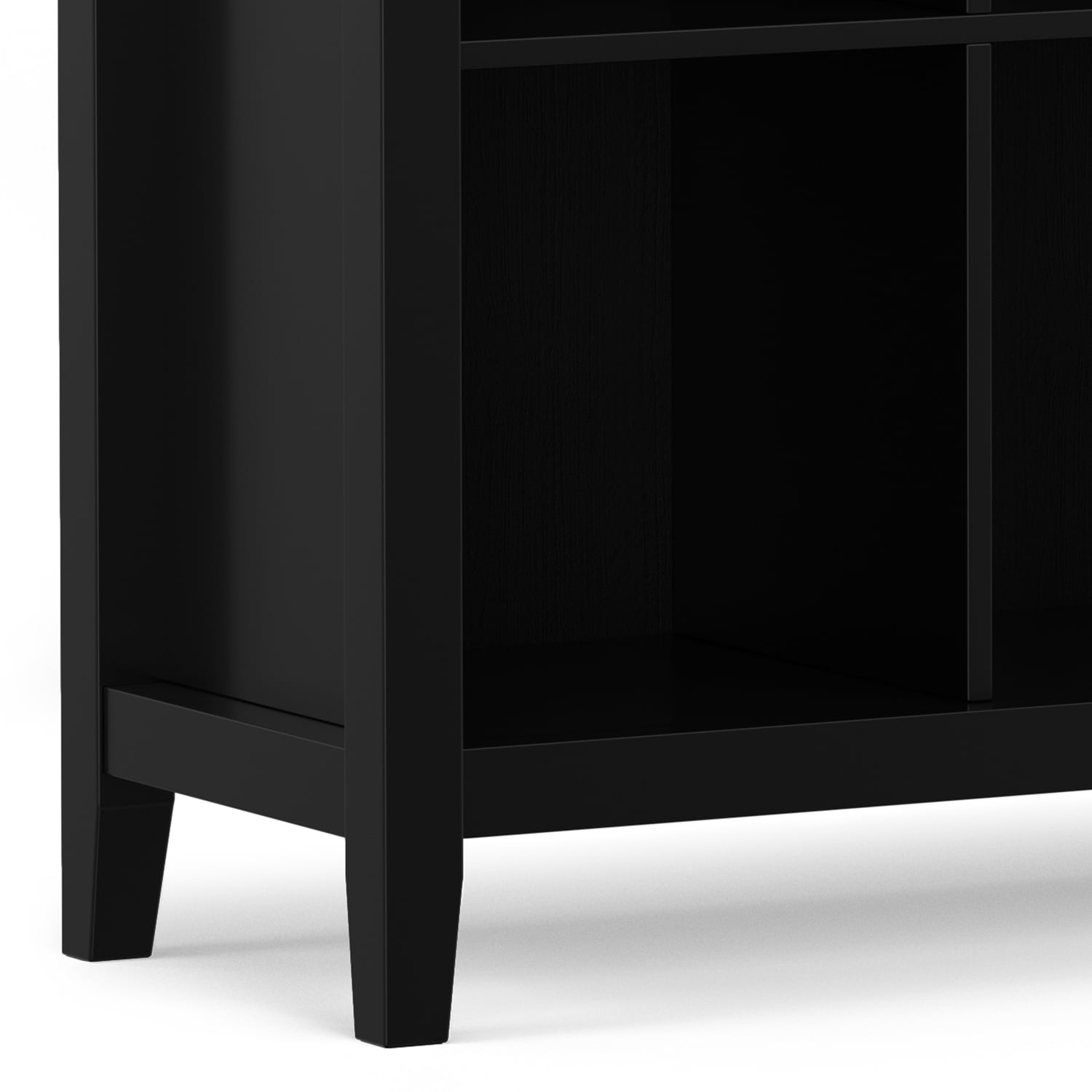 Simpli Home Artisan 48 inch x 57 inch Solid Wood Transitional 12 Cube Storage in Black