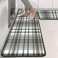 thumbnail image 2 of Kitchen Rugs Sets Of 2,Black Gray and White Checkered Pattern Anti Fatigue Kitchen Mat Rugs Non Slip Washable,Decorative Kitchen Floor Mats for Kitchen,Sink,Laundry,17"x47"+17"x47", 2 of 5
