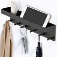 thumbnail image 1 of Tablero para llaves con estante, llavero de pared moderno, llave autoadhesiva de 6 ganchos BANYUO Hogar, 1 of 4