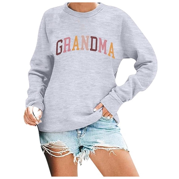 Ladies Fashion Casual Letter Printed Round Neck Long Sleeve Hoodie Top Athletic Hoodies Jogging Outfits Women Set Corded Sweatshirt Going Out Tops Women Women's Sweatshirts Comfortable Sweat Shirts