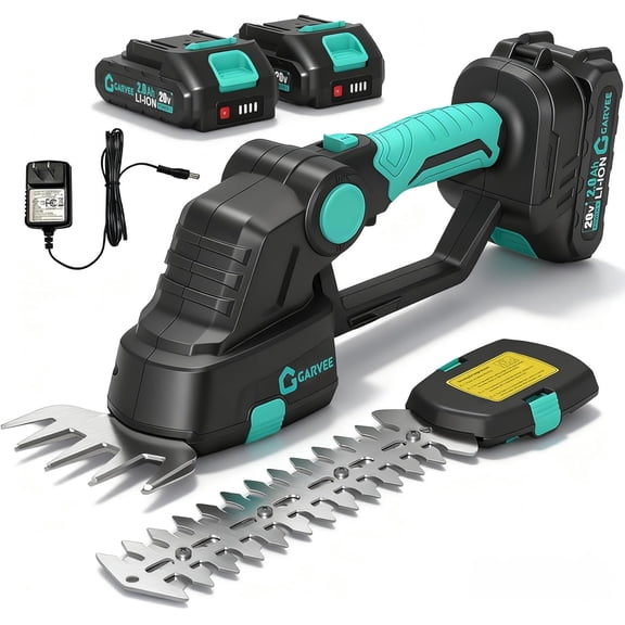 2-in-1 Cordless Hedge Trimmer and Grass Shear 20V with 2x2.0Ah Batteries