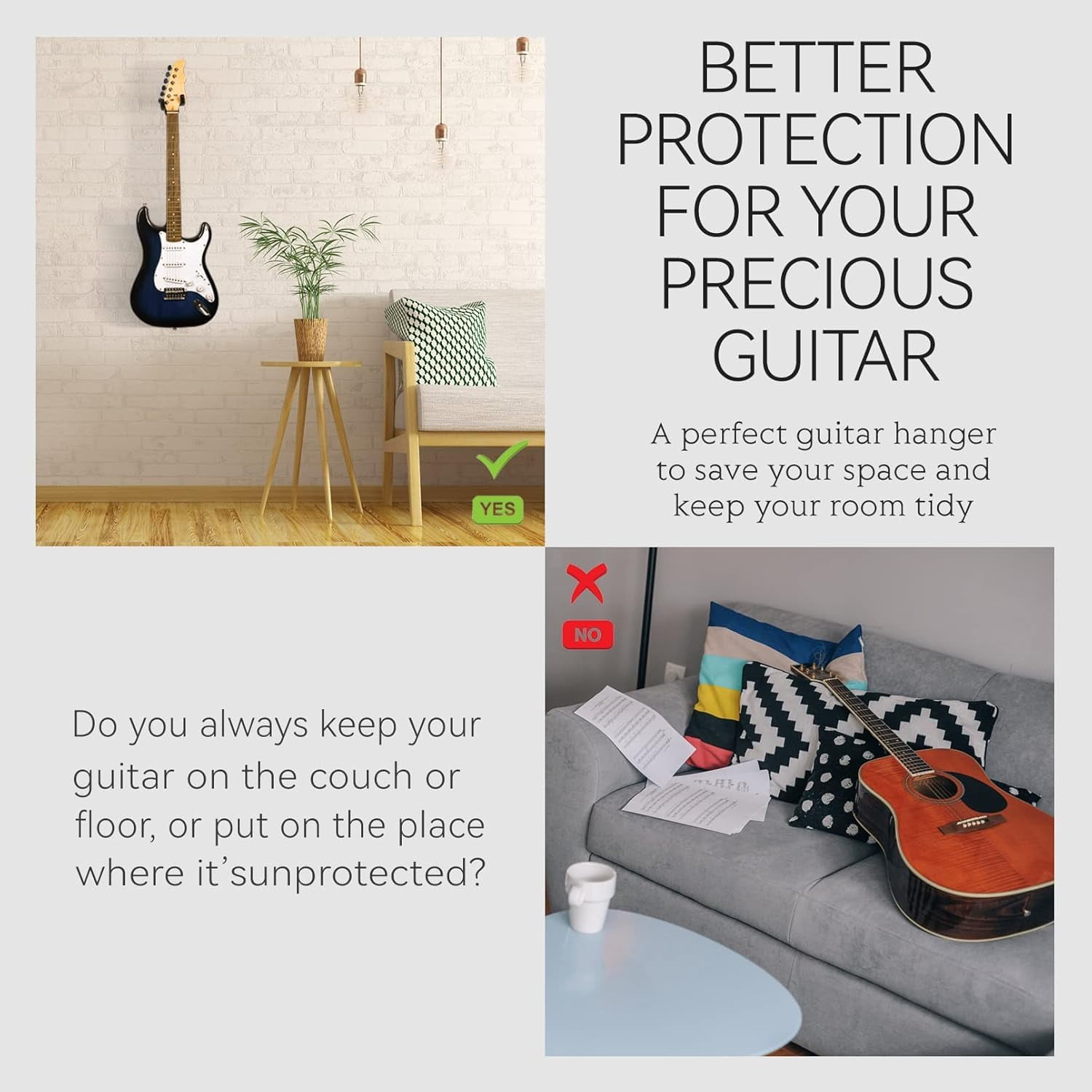 6pack Guitar Wall Mount Hanger Hook Black Metal Holder For Acoustic Electric Bass Ukulele Banjo Mandolin