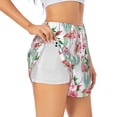 thumbnail image 2 of Haiem Flamingo Flower Women's 2 in 1 Running Shorts - Lightweight Athletic Workout Gym Yoga Breathable Sports Shorts Liner with Phone Pockets-XX-Large, 2 of 9