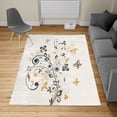 thumbnail image 2 of Floral Turkish Area Rug, Tree with Swirled Branches and Flowers Leaf Butterfly Bridal Inspirations Theme, Soft Carpet for Living Room Decor with Distressed Look, 5.2' X 7.6', Sand Brown, by Ambesonne, 2 of 4
