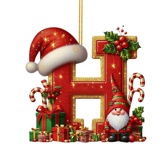 WEGFTDUOP Christmas Decor 26 Letters Christmas Tree Decor Christmas Tree Ornaments Personalized DIY Christmas Ornaments Christmas Decor Xmas Tree Hanging Decor Feature Holiday Priducts