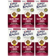 Little Remedies Saline Spray and Drops | Safe for Newborns | 1 Fl Oz (Pack of 6)
