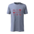 thumbnail image 4 of Hombres manga corta casual pareja dibujado a mano corazón impresión cuello redondo pulóver camiseta blusa Pompotops  oipoqjl4181, 4 of 4