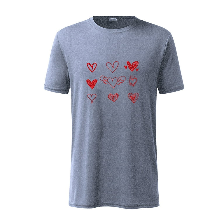 jsaierl Valentines Day Shirts for Men Novelty 3D Love Heart