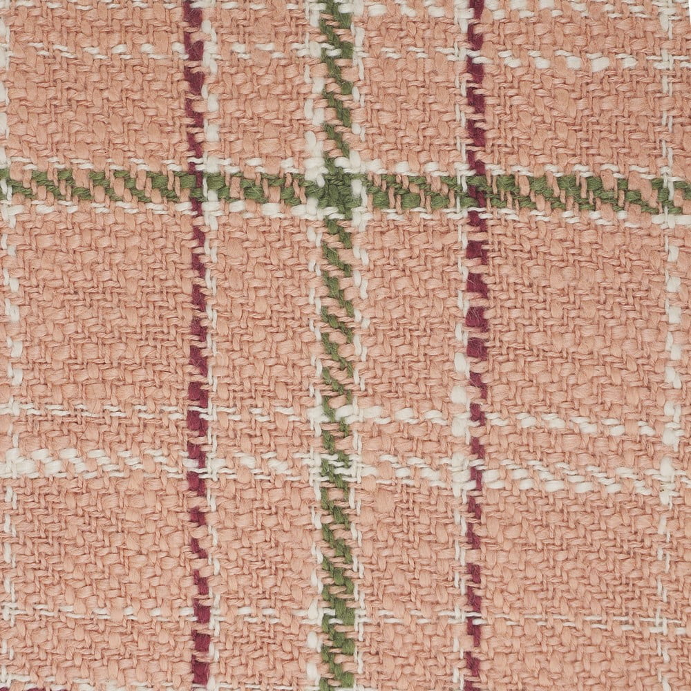 Ox Bay 20" x 20" Pink/ Yellow Tartan/Plaid Organic Cotton Pillow Cover