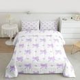 thumbnail image 2 of jejeloiu Cartoon Cute Bowknot Twin Comforter Sets,Girl Purple Bowknot Loves Bedding Set For Teens Reversible 2 Pieces, 2 of 8