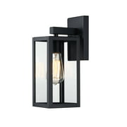 1-Light Exterior Wall Sconce Black Light Fixtures with Clear Glass