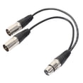 thumbnail image 2 of 3P XLR hembra Jack a doble 2 macho enchufe Y divisor adaptador Cable 1 pie, 2 of 8