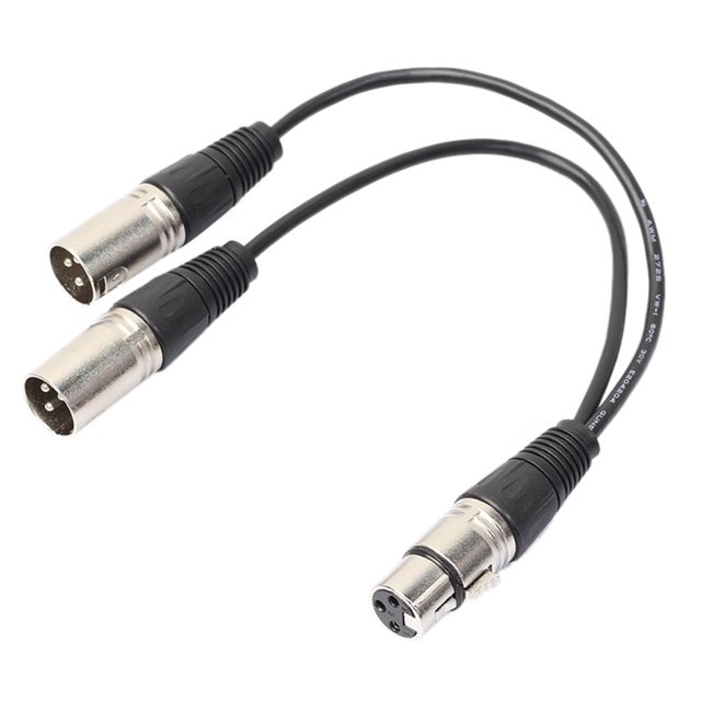 Cable de datos 3P XLR hembra Jack a doble 2 macho enchufe Y divisor adaptador Cable 1 pie Tmvgtek Nuevos Originales
