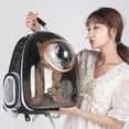 thumbnail image 4 of Mochila para perros y gatos, transparente, con ventana, moderna, para transportar a los astronautas, para gatos, productos para mascotas, bolsa de viaje, 4 of 5