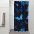 thumbnail image 2 of Black Blue Butterfly Pattern Shower Curtain 36"x72" ,Bathroom Decorative Shower Curtains Set with 12 Hooks,Modern Waterproof Washable Shower Curtain, 2 of 6