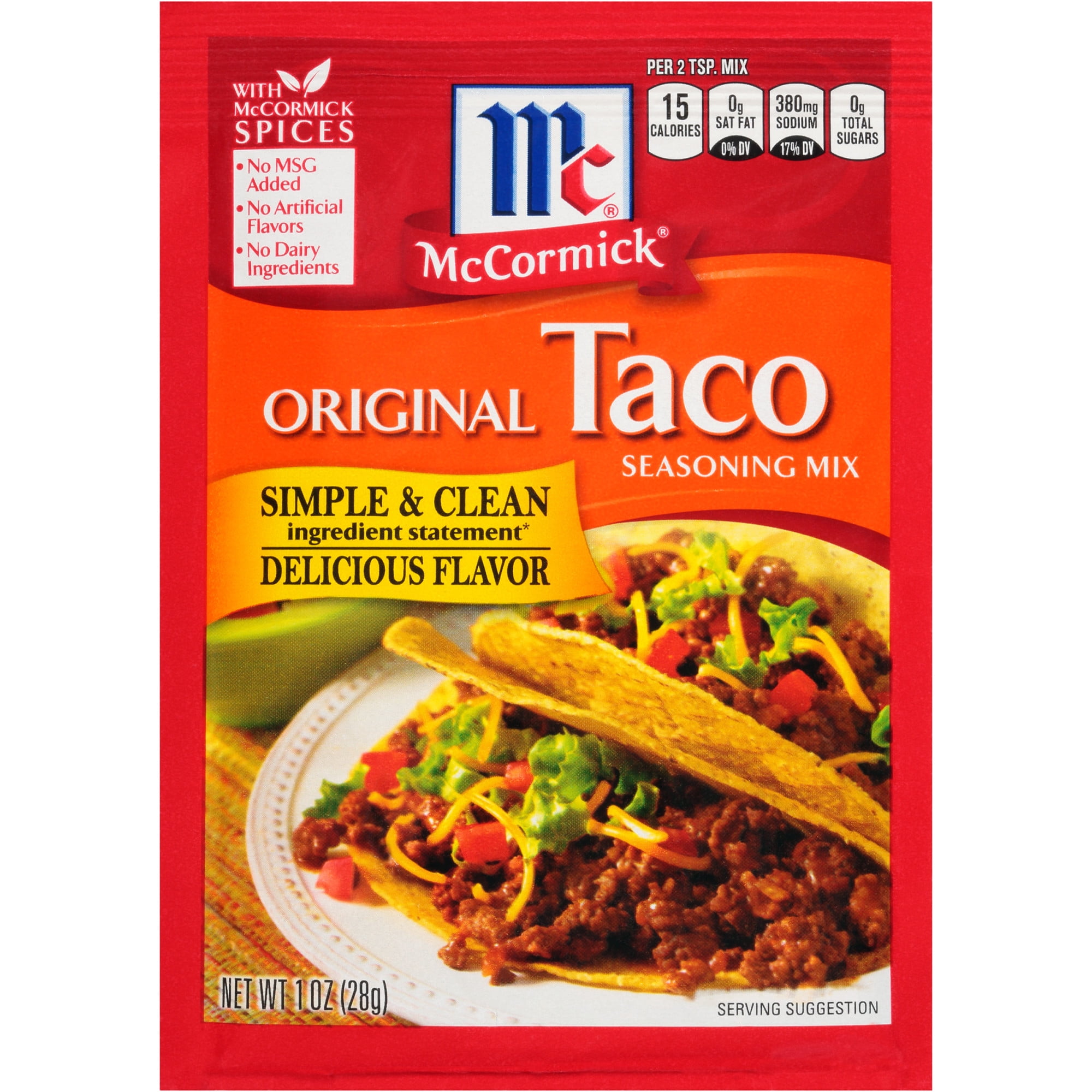McCormick Original Taco Seasoning Mix Packet 1 Oz Walmart