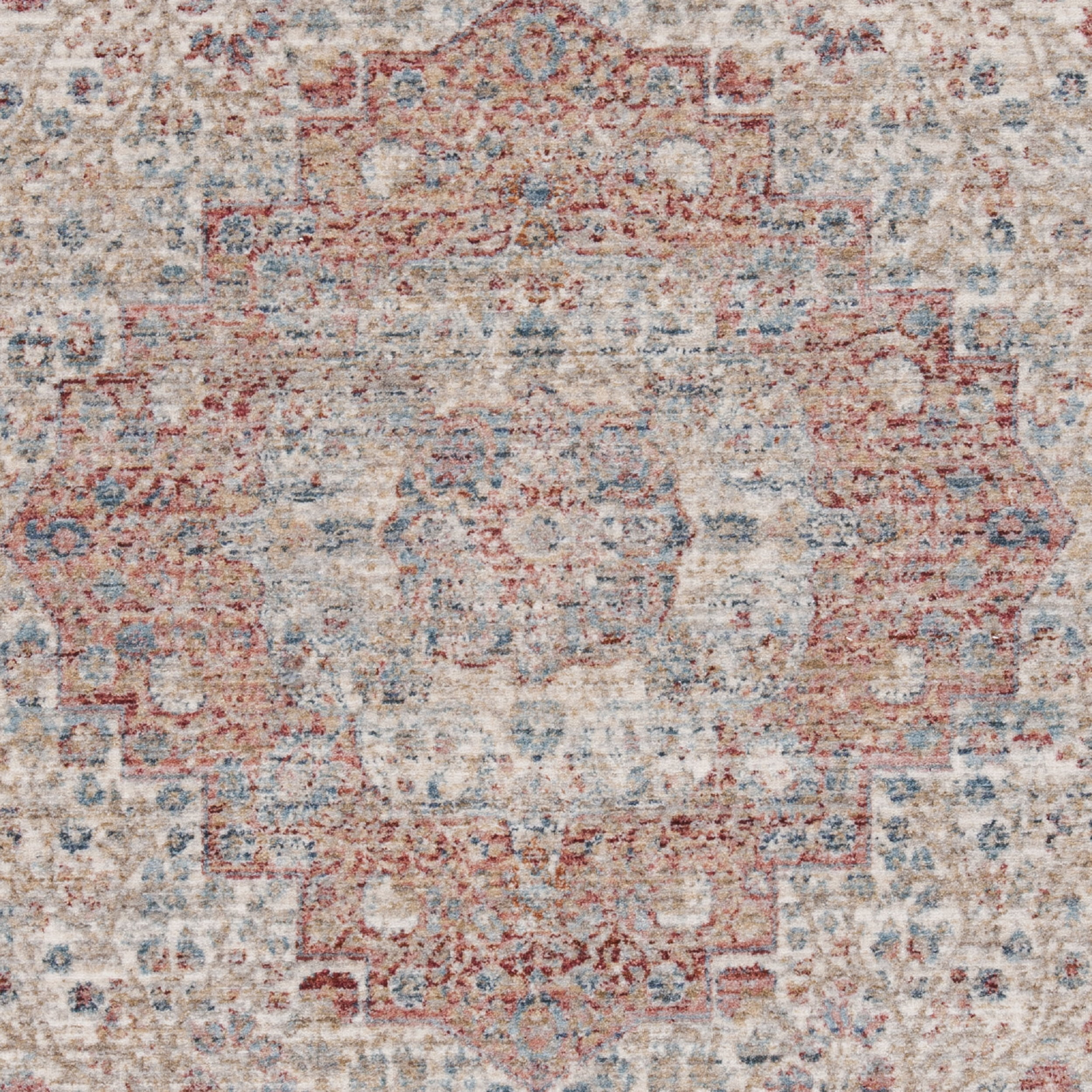 SAFAVIEH Kenitra Zlata Floral Bordered Polyester Area Rug, Ivory/Pink, 3' x 5'