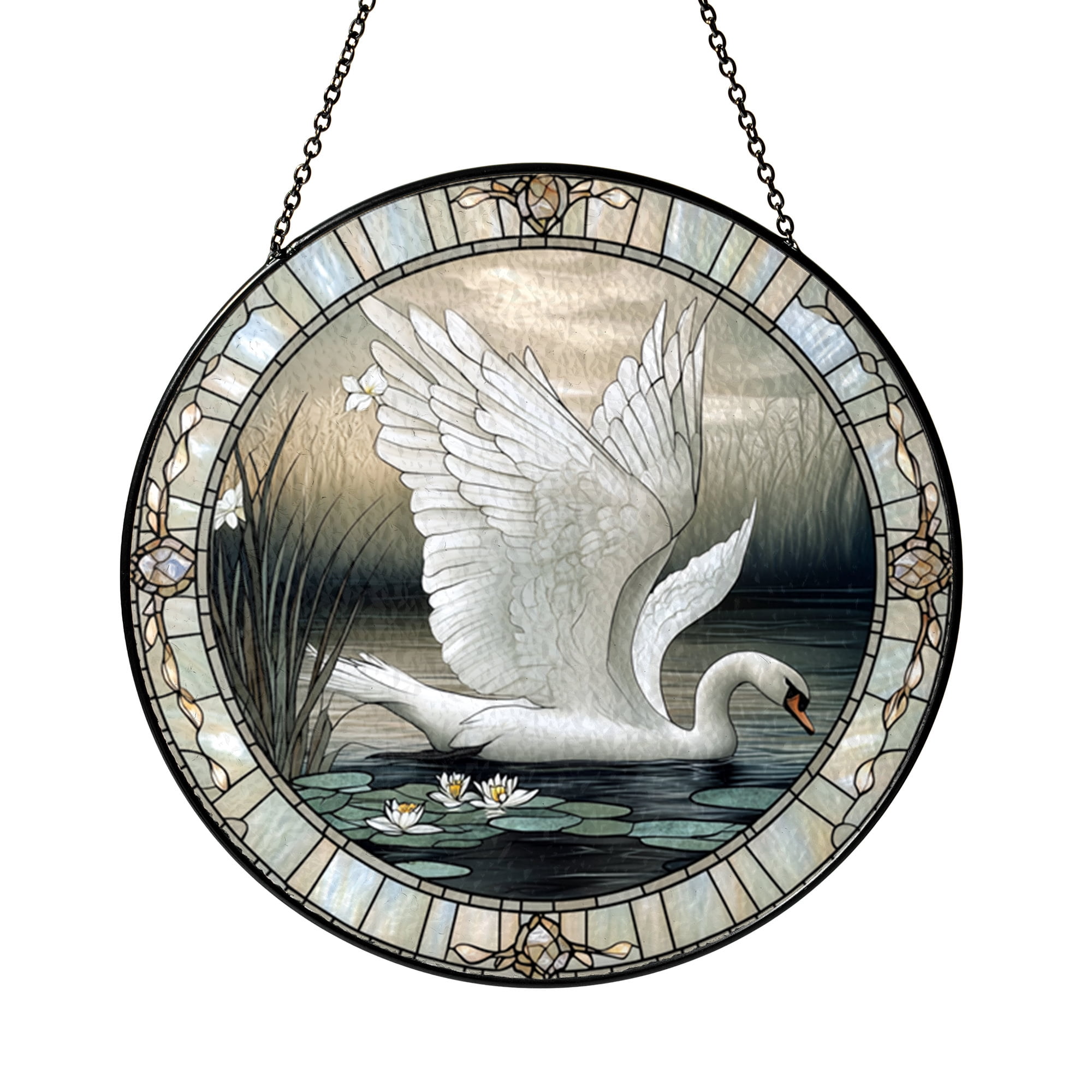 Swan Glass Style Window Hanging – Decorative Home Decor