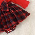 thumbnail image 6 of Quealent Newborn Baby Girl Plaid Flannel Ruffle Long Sleeve Romper Dress Fall Outfits Socks Headband Winter Clothes Bodysuit Jumpsuit Photoshoot Cute Vintage (Red, 3-6 Months), 6 of 9