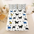 thumbnail image 5 of Homewish Cartoon Pet Dog Bed Sheets,Kawaii Animal Full Size Sheets,White,4-Piece,1 Flat Sheet, 1 Fitted Sheet and 2 Pillowcases, 5 of 6