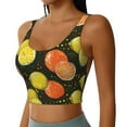 thumbnail image 2 of Goofa Orange Lemon Printed Sports Bras for Women, High Impact Running Bra Workout Crop Tank Tops Longline Sports Bra Push up-Small, 2 of 9