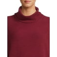 thumbnail image 4 of Time and Tru Women's Rib Roll Neck Tunic, Sizes XS-3XL, 4 of 5