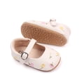 thumbnail image 5 of nvzhuang Baby Girls Mary Jane Flats PU Leather Infant Dress Shoes Floral Embroidery Princess Shoes, 5 of 6