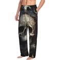 thumbnail image 6 of Salouo Gold Pattern Skull Print Pajama Pants for Men, Lounge Pants Elastic Waistband Casual Men's sleepwear Loungewear Sleep Pajama Pant -Small, 6 of 7
