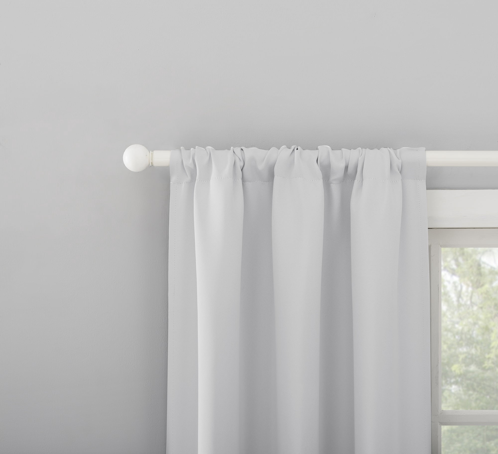 Sun Zero Randall Blackout Rod Pocket Curtain Panel, 37" x 63", White