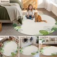 thumbnail image 5 of Tropical Palm Leaves Round Area Rug 5Ft Washable Circle Rugs for Living Room Bedroom, Summer Green Botanical Leaf Plants Non-Slip Carpet Floor Mats Indoor Outdoor Carpet Runner Aesthetic Home Decor, 5 of 8