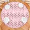 thumbnail image 2 of Light Pink Butterfly Pattern Round Fitted Tablecloth with Elastic Edge,Dining Table Cover Waterproof,Outdoor Round Tablecloth for Camping,Dining,Indoor and Outdoor, 2 of 7