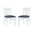 thumbnail image 6 of Linon Yorktown Dining Chairs, Set of 2, White Finish with Navy Faux Leather, 6 of 15