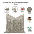 thumbnail image 4 of Fabdivine Block Print Throw Pillow Cover, 16x16 Inch Duck Canvas Decorative Cushion Cover, Floral Print Boho Design Green Pillow Cover for Sofa and Couch, 4 of 5