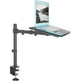 thumbnail image 1 of Single Laptop Notebook Desk Mount Stand - Fully Adjustable Extension with C Clamp (STAND-V001L), 1 of 8