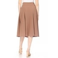 thumbnail image 5 of Women's Solid Flared Lightweight Elastic Waist A-line Skirt Pack of 2, 5 of 5